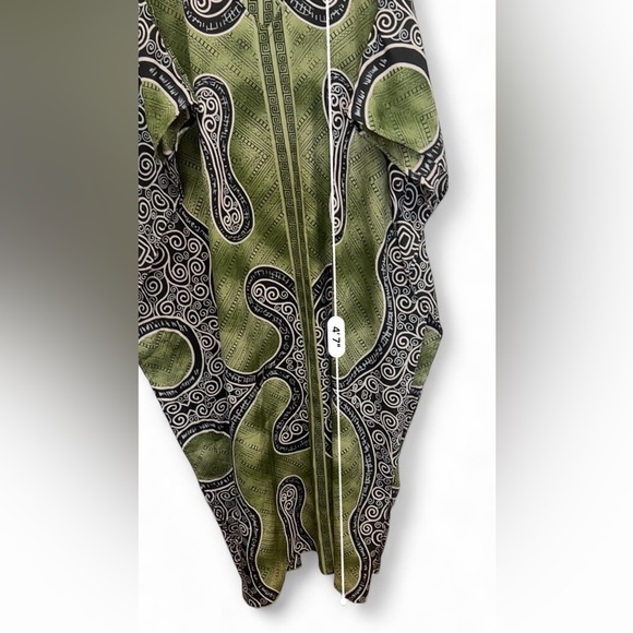 Gypsie Blu Kimono Maxi Dress Caftan Cover Up One Size Fits Most - Picture 8 of 10